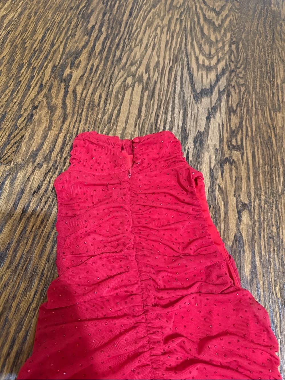 Rachel Ruched Rhinestone Maxi Dress in Red - Picture 6 of 8